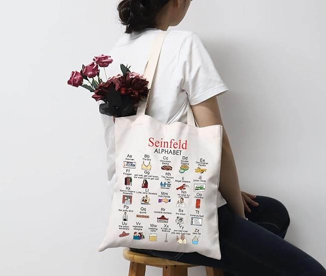 Seinfeld Alphabet TV Show Gift Tote Bag – A Fun and Stylish Accessory for Seinfeld Fans