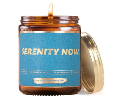 Serenity Now Lavender Scented Soy Candle – Find Your Calm with Seinfeld-Inspired Relaxation